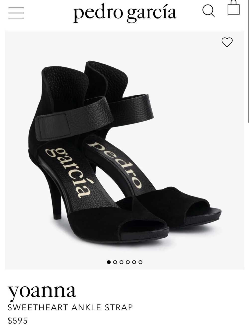 Pedro Garcia-Sweetheart Ankle Straps blk